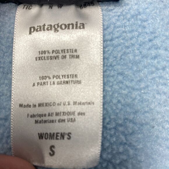 Patagonia Synchilla Quarter Zip Fleece Pullover Baby Blue Women’s Small - Picture 3 of 13